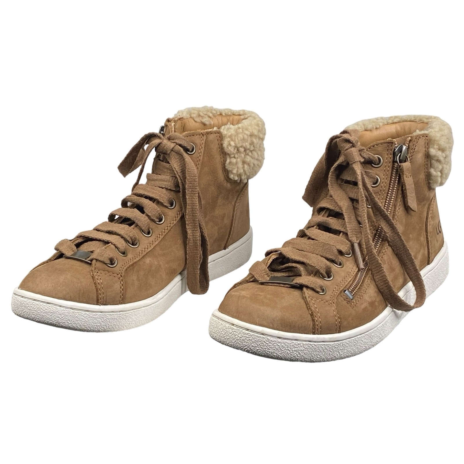 UGG Women’s Olive Brown Leather Side Zip Sneaker Size US 7.5