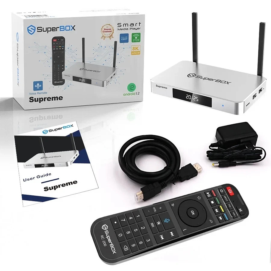 SuperBOX Supreme - 2026 - 8k Media Streamer. 24+ Exclusive & Mini Keyboard