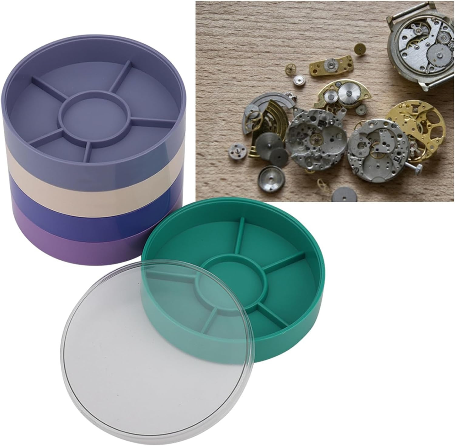 Watch Parts Storage Box, 5 Layer Watch Parts Box Container, Colorful Watch Repai