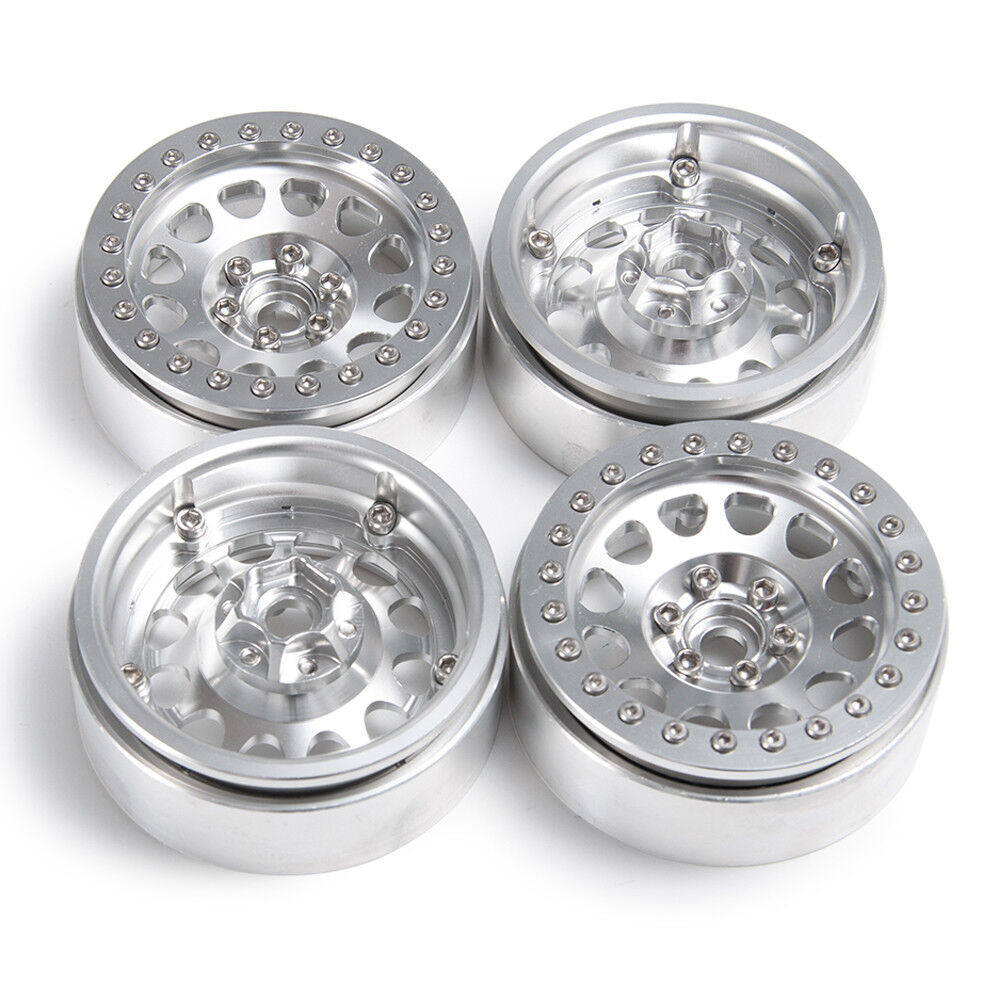 RC 2.2'' Aluminum Beadlock Crawler Wheels Rims -Silver 4pcs/set