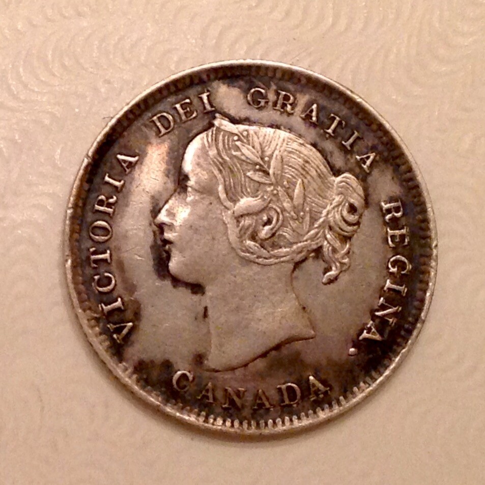 ~ 1891  Canada Victoria  Five 5 Cents
