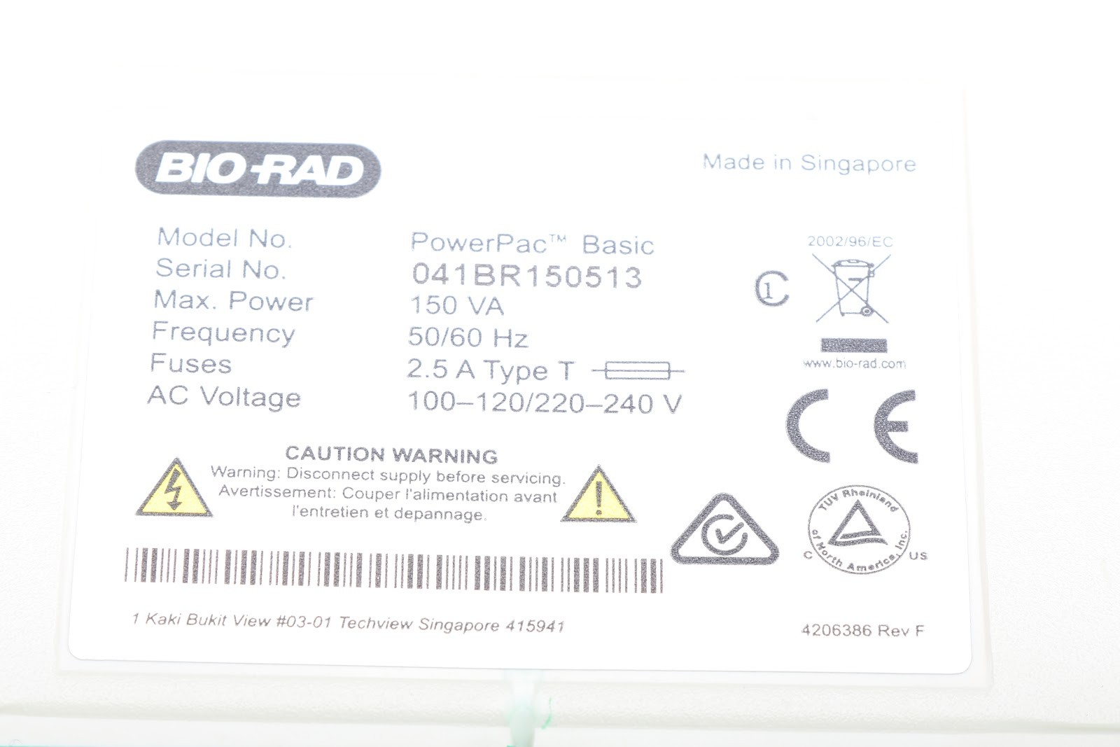 Bio-Rad PowerPac Basic Power Supply