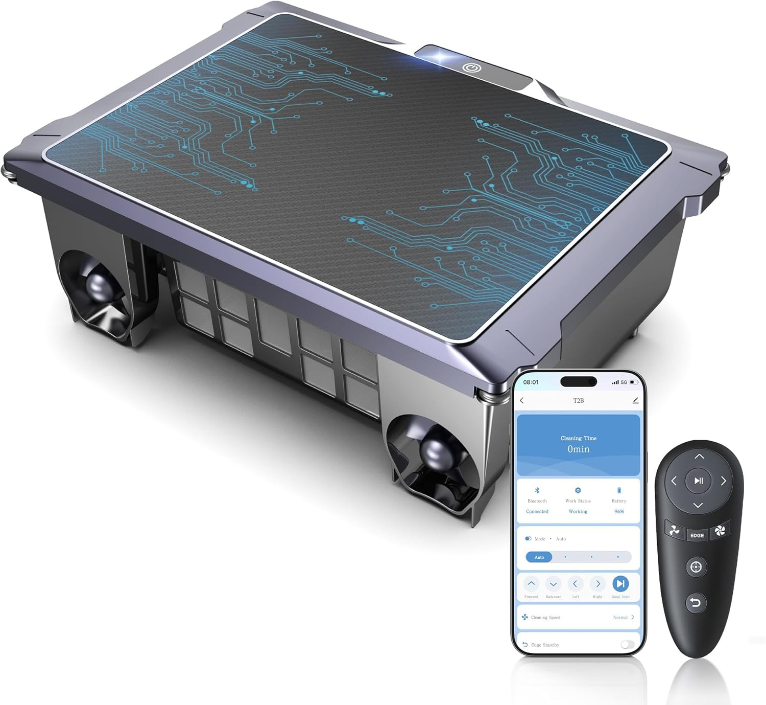T2B Solar Pool Skimmer Robot via App & Remote Control, 2026 Upgraded Automatic R