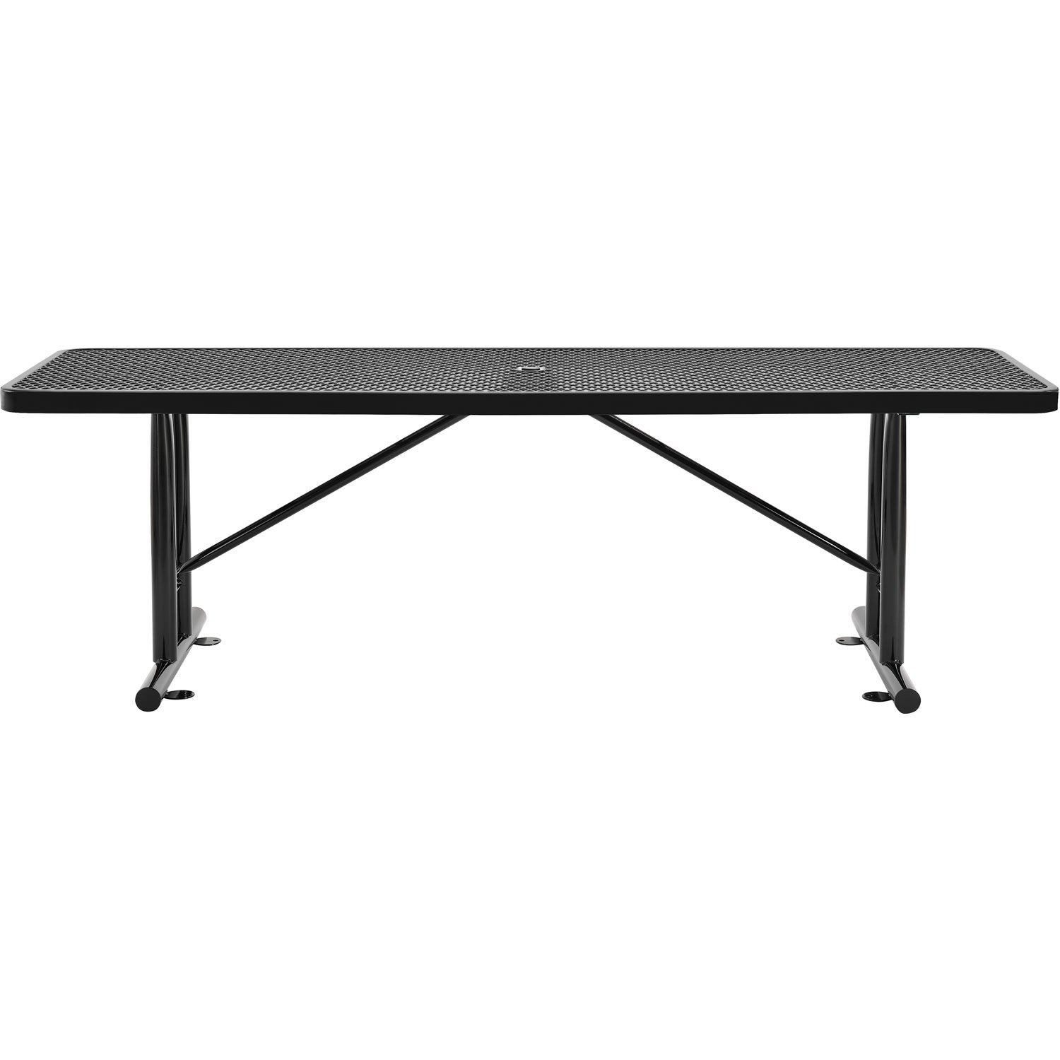 8' Rectangular Expanded Metal Outdoor Table Black