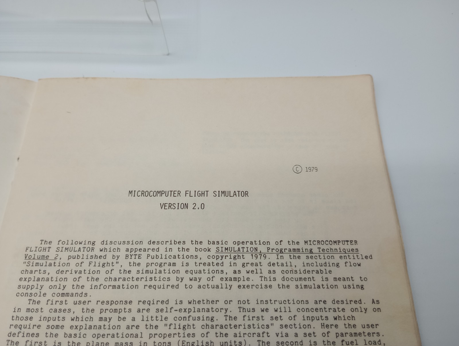 RARE Dynacomp Flight Simulator 2.0 for NorthStar Computers (1979) - NS Basic