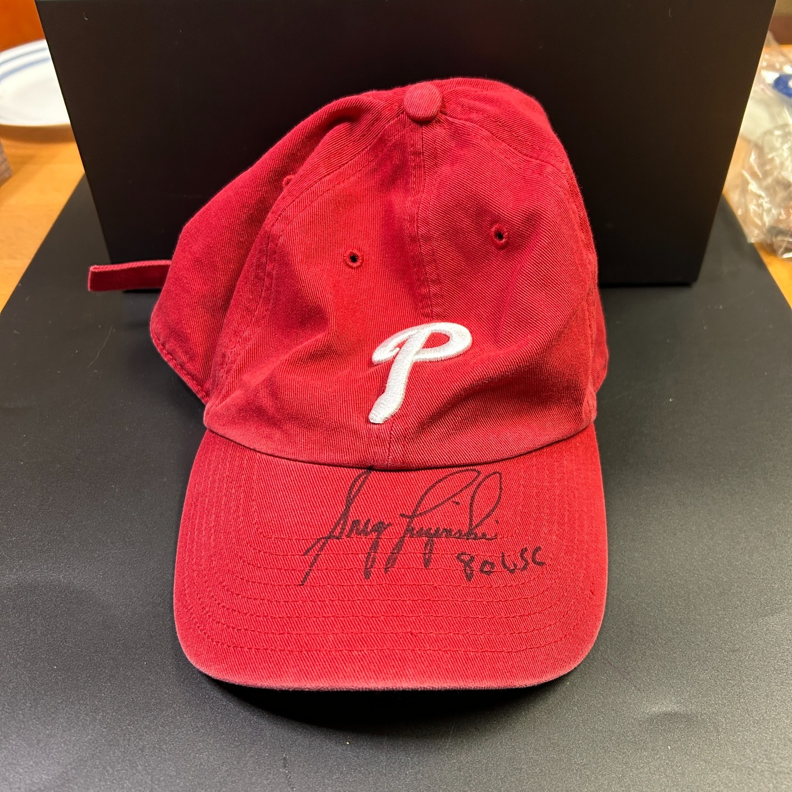 Greg Luzinski '80 WSC' Philadelphia Phillies Autographed Hat MLB SEE DESC