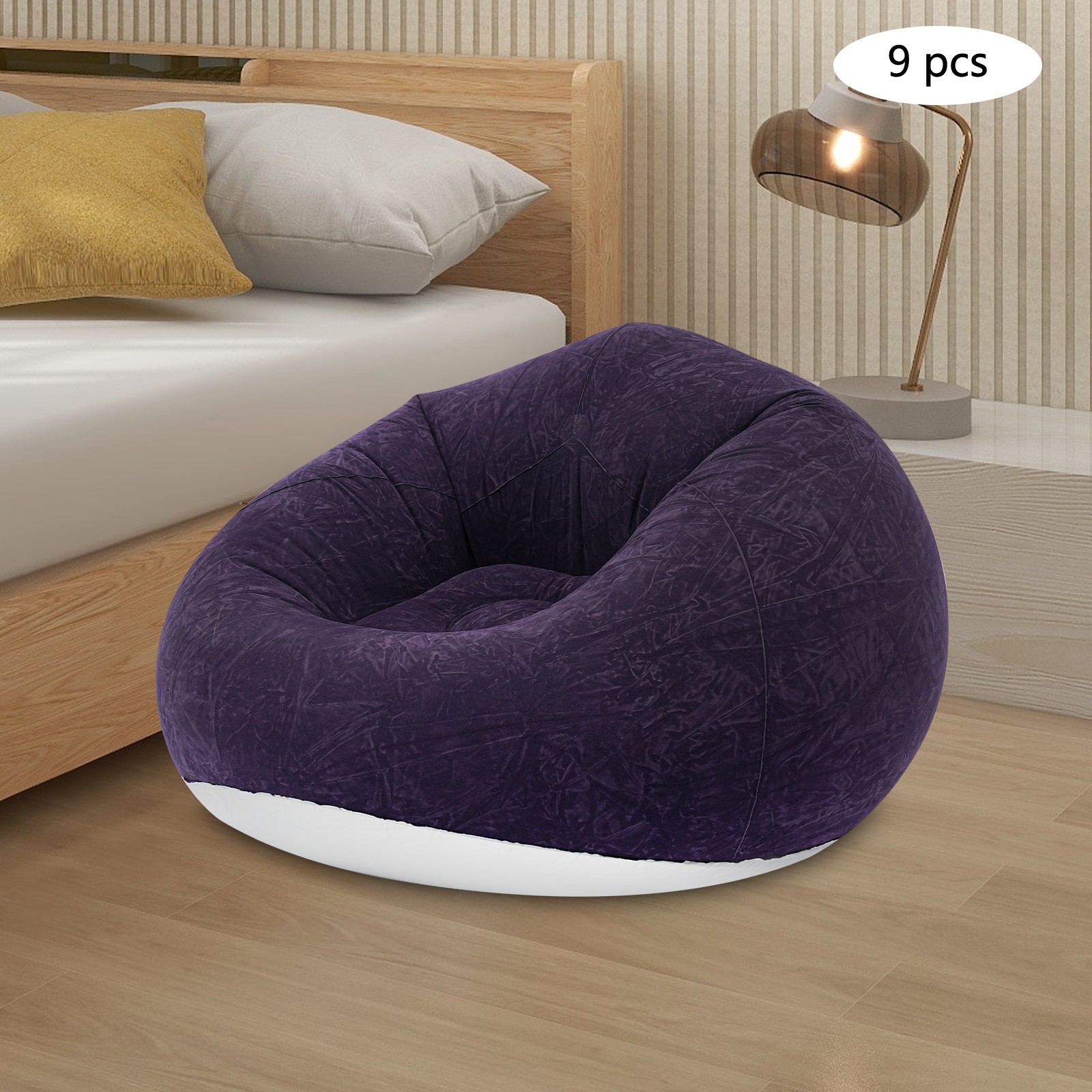 Modern Inflatable lazy sofa 9pcs+2 foot pumps, Free Standing Inflatable Sofas