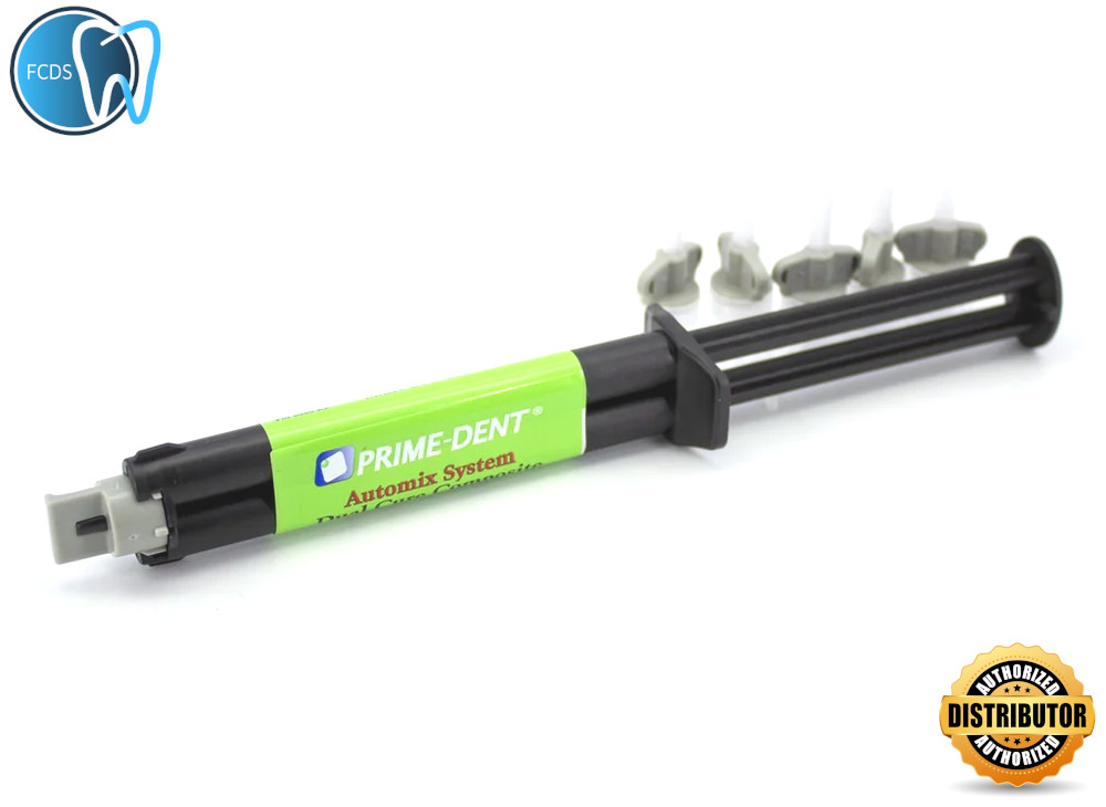 Prime-Dent Dual Cure Automix Dental Luting Cement 1 Syringe Kit A2/Natural Shade
