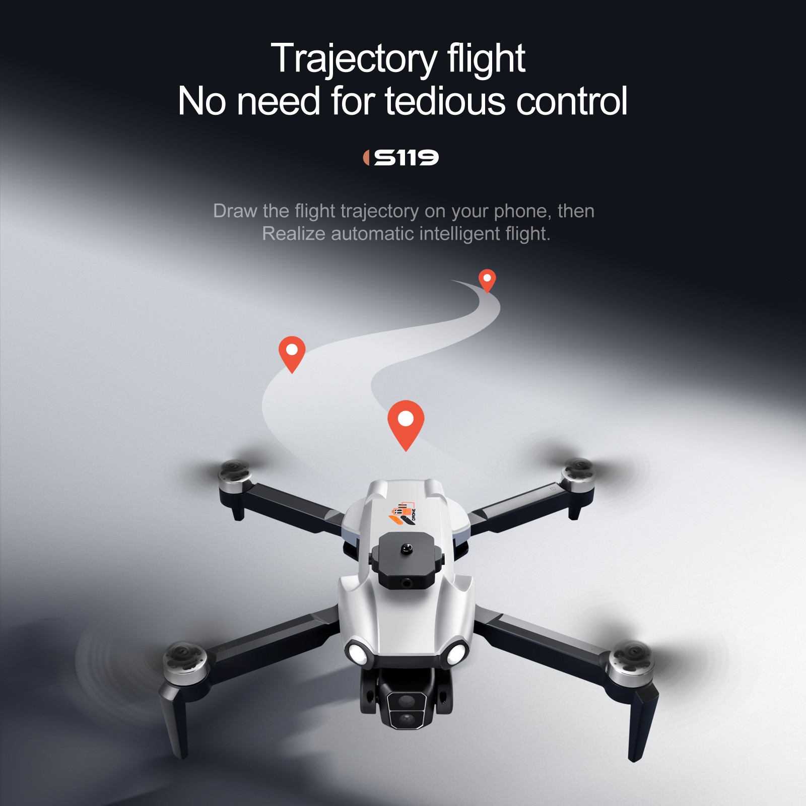 S119 Drone Brushless Foldable Obstacle Avoidance Drone FPV With 2 Battery | NE