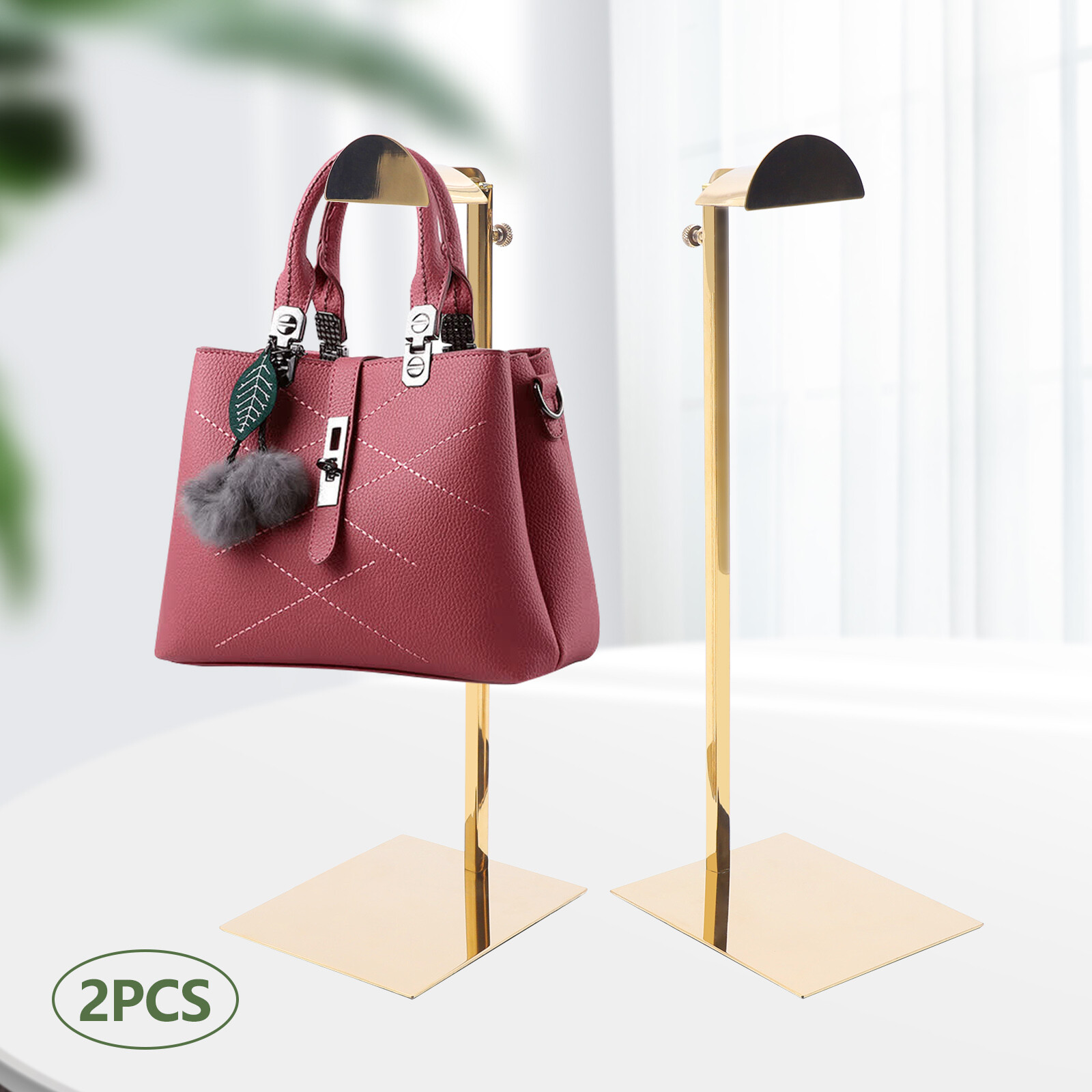 2PCS Handbag Display Rack Hanger Bag Store Metal Adjustable Purse Stand Holder