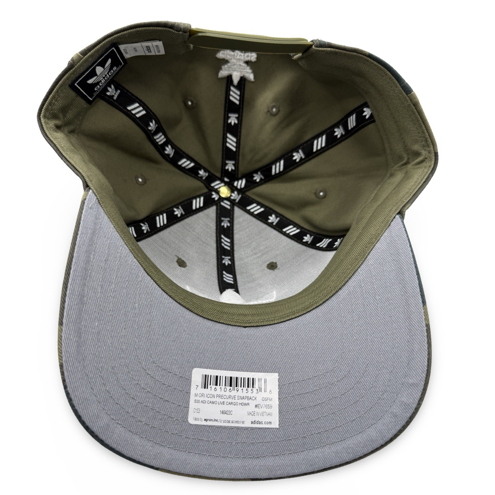 Adidas Originals Camo Trefoil Snapback Hat OSFM Adjustable Icon Precurve Cap
