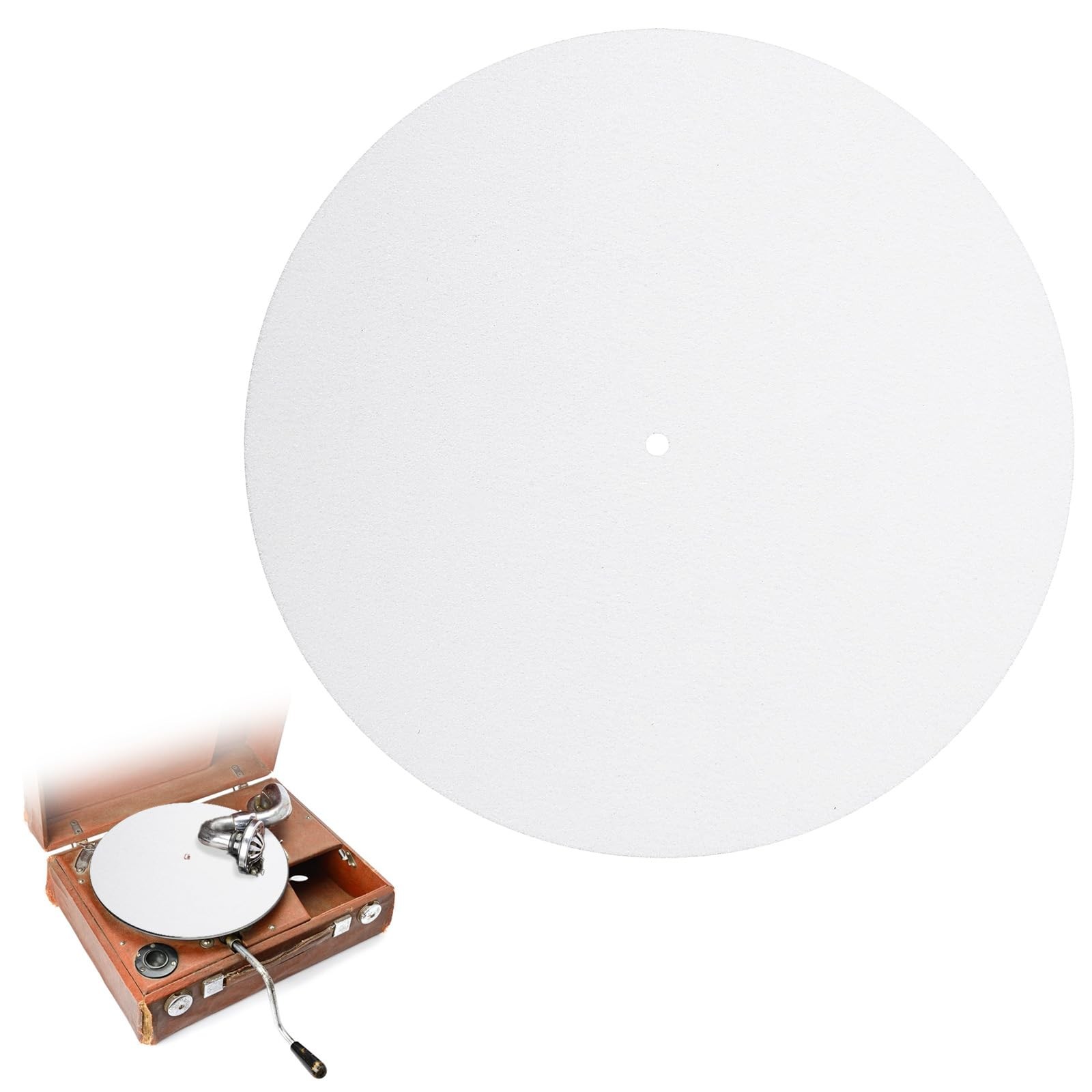 Turntable Slipmat, 12-inch Record Player Mat White Felt