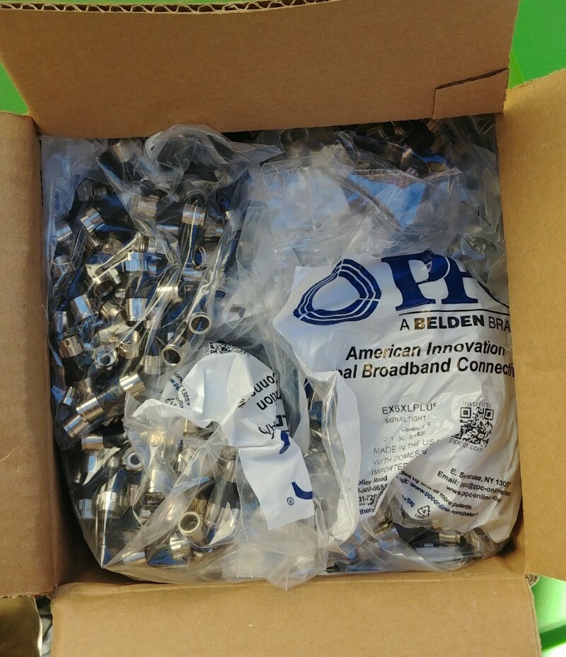 (50 X 20 BAGS) PPC EX6XLPLUS RG6 Universal Compression Connectors -Free Shipping