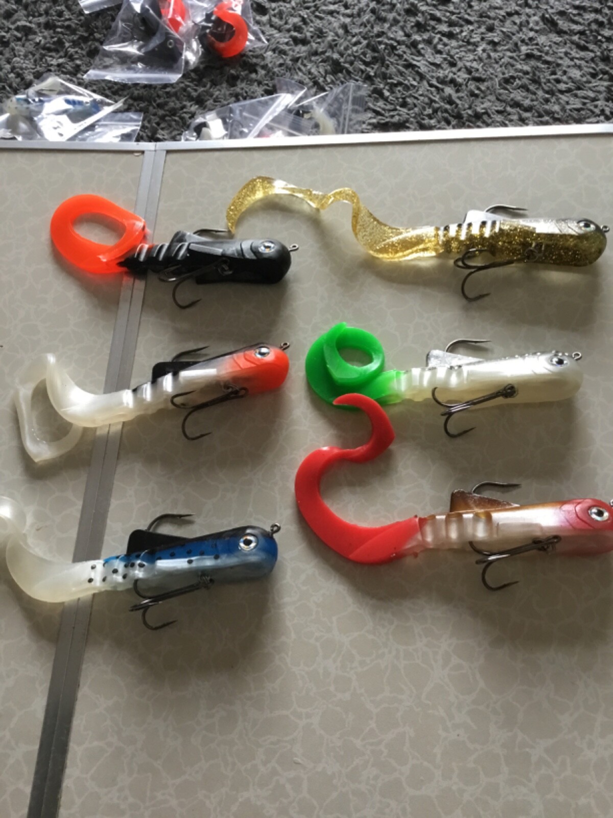 Bull dawg   pike fishing soft jelly lures treble and single hook Great Colours