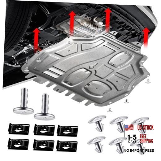 Engine Splash Shield Hardware Kit, Lower Cover Pin Screws and Clips, 14PCS
