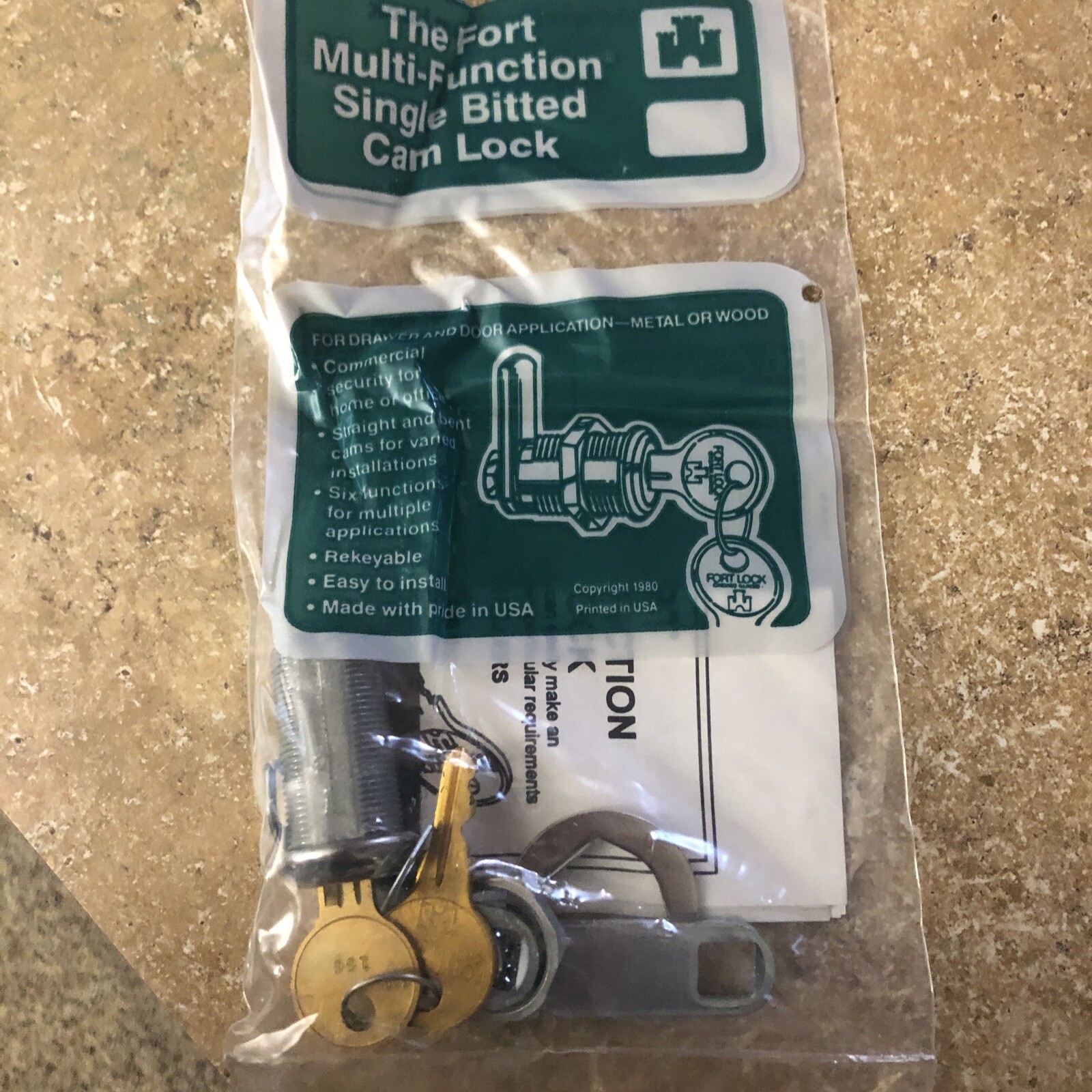STOCK LOCKS By Fort Lock MFW23138 Keyed Different Cam Locks 1 3/8” Stainless