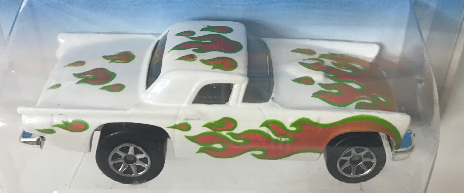 Hot Wheels 1957 T-Bird # 384 White 1/4 1995 FLAMETHROWER SERIES 1/64 7 Spoke