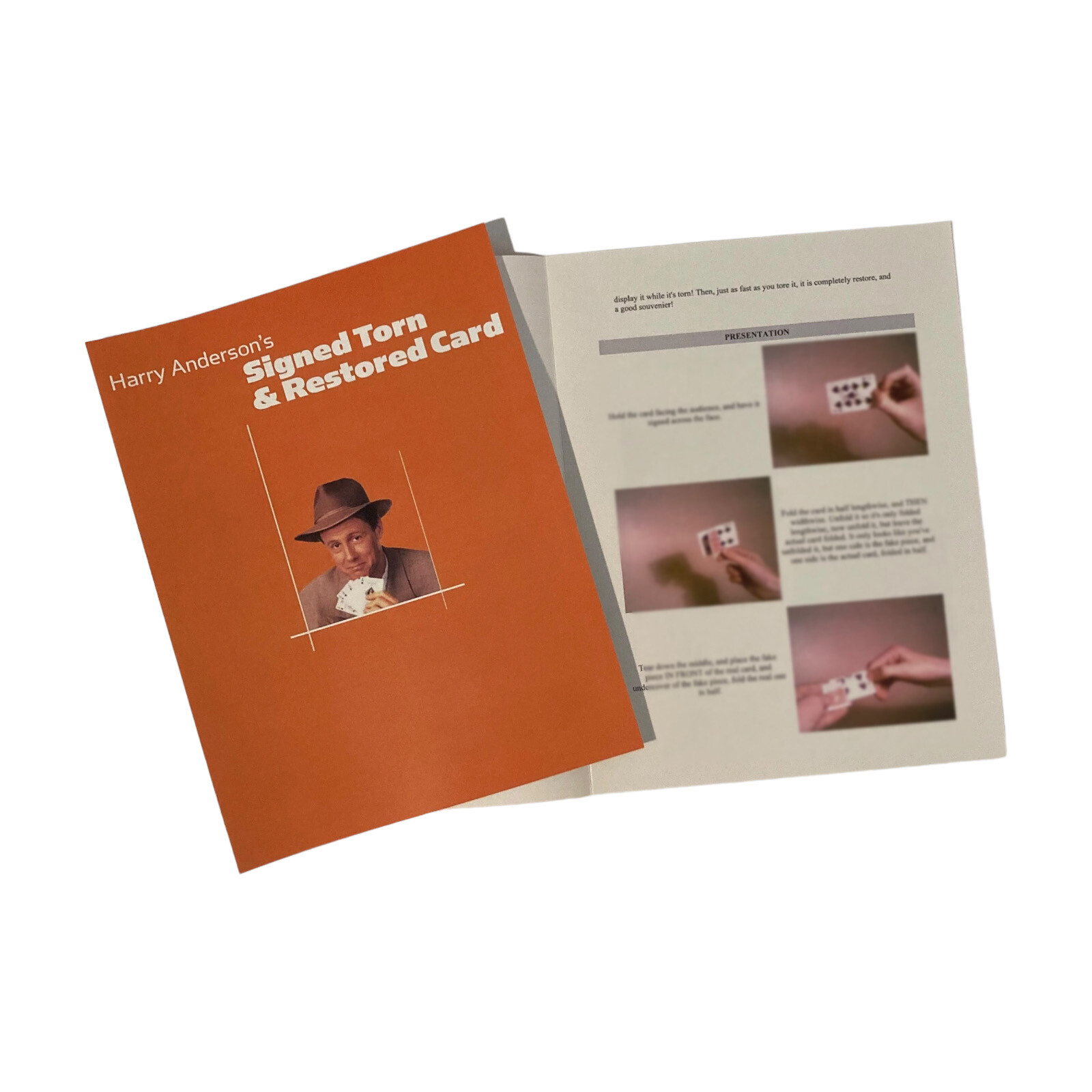 HARRY ANDERSON’S SIGNED TORN & RESTORED CARD / Classic Card Magic Instructions