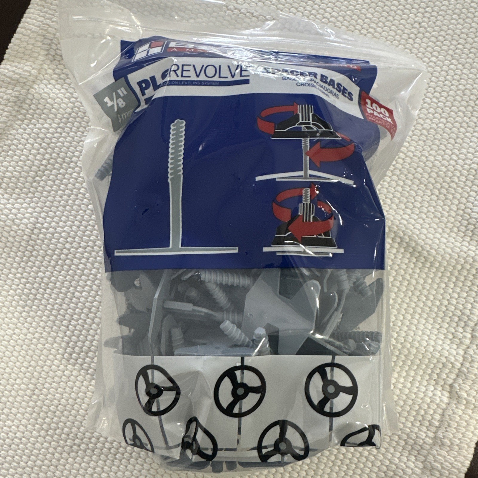 ✔️🔥✔️ BARWALT PLS REVOLVE 1/8 Inch 3mm Tile Leveling, Spacer Base Bag/100 NEW