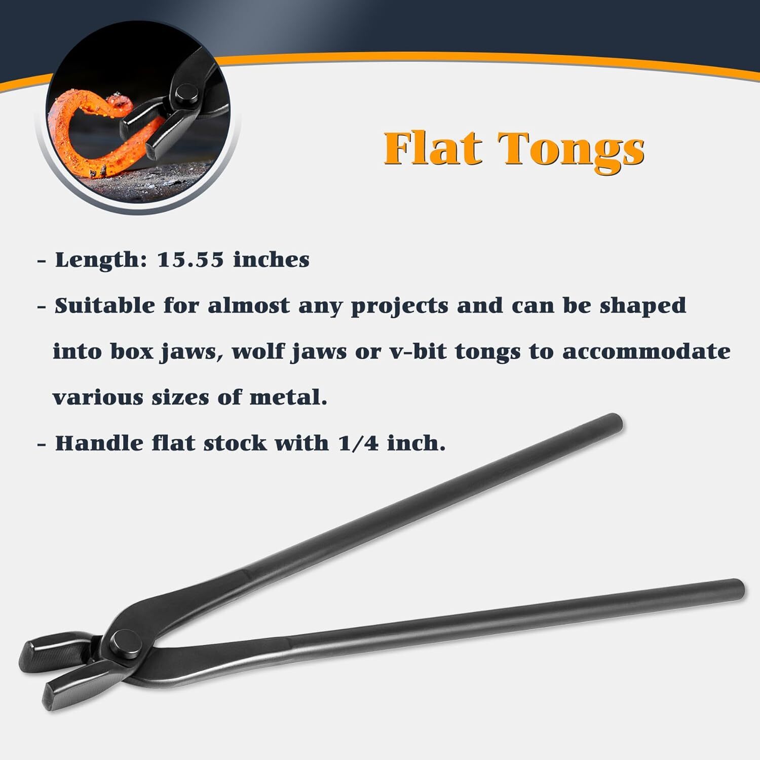 5 PACK Knife Making Tongs Set Bladesmith Blacksmith Tongs for Anvil Vise Forge