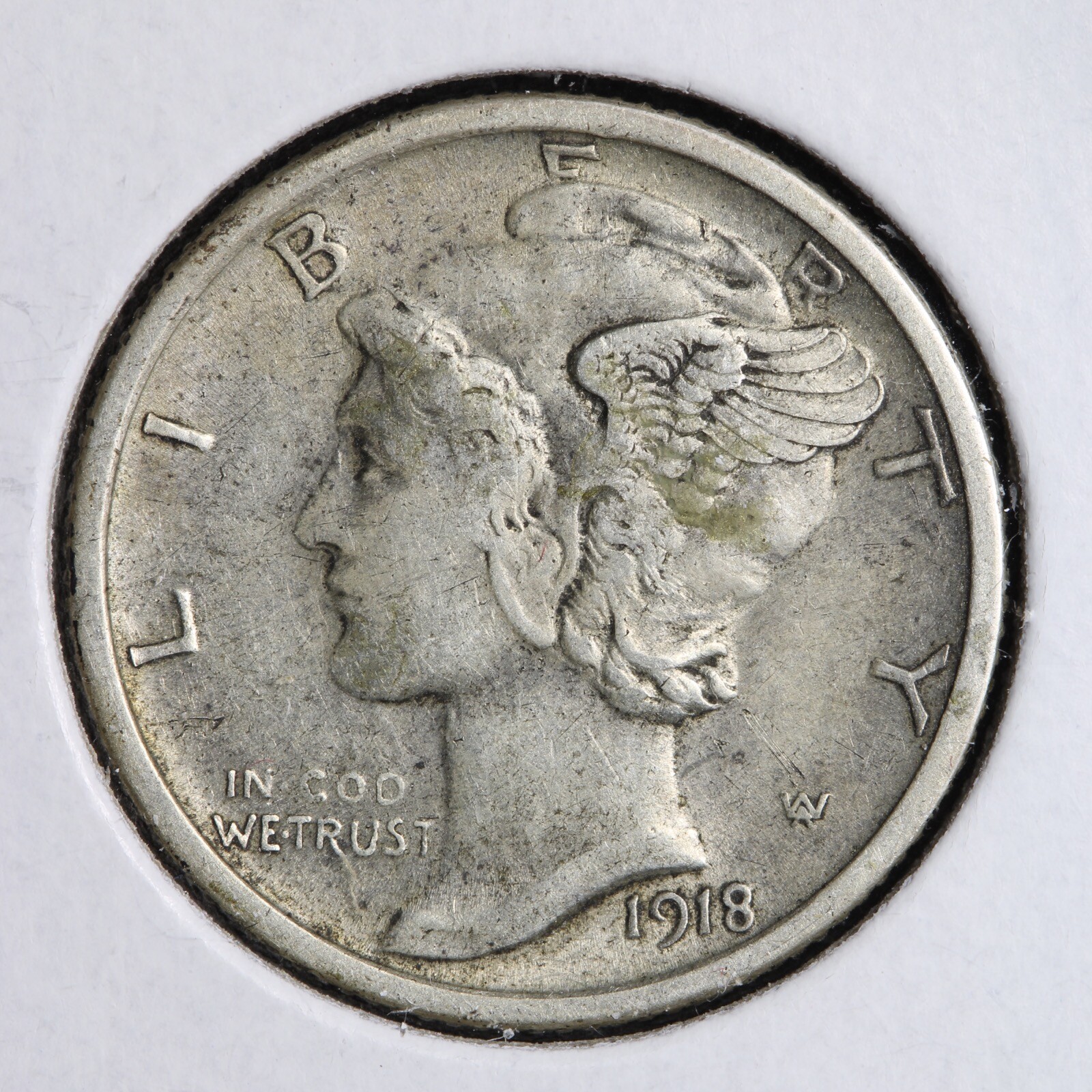 1918-D Mercury Silver Dime CHOICE AU E252 VNB