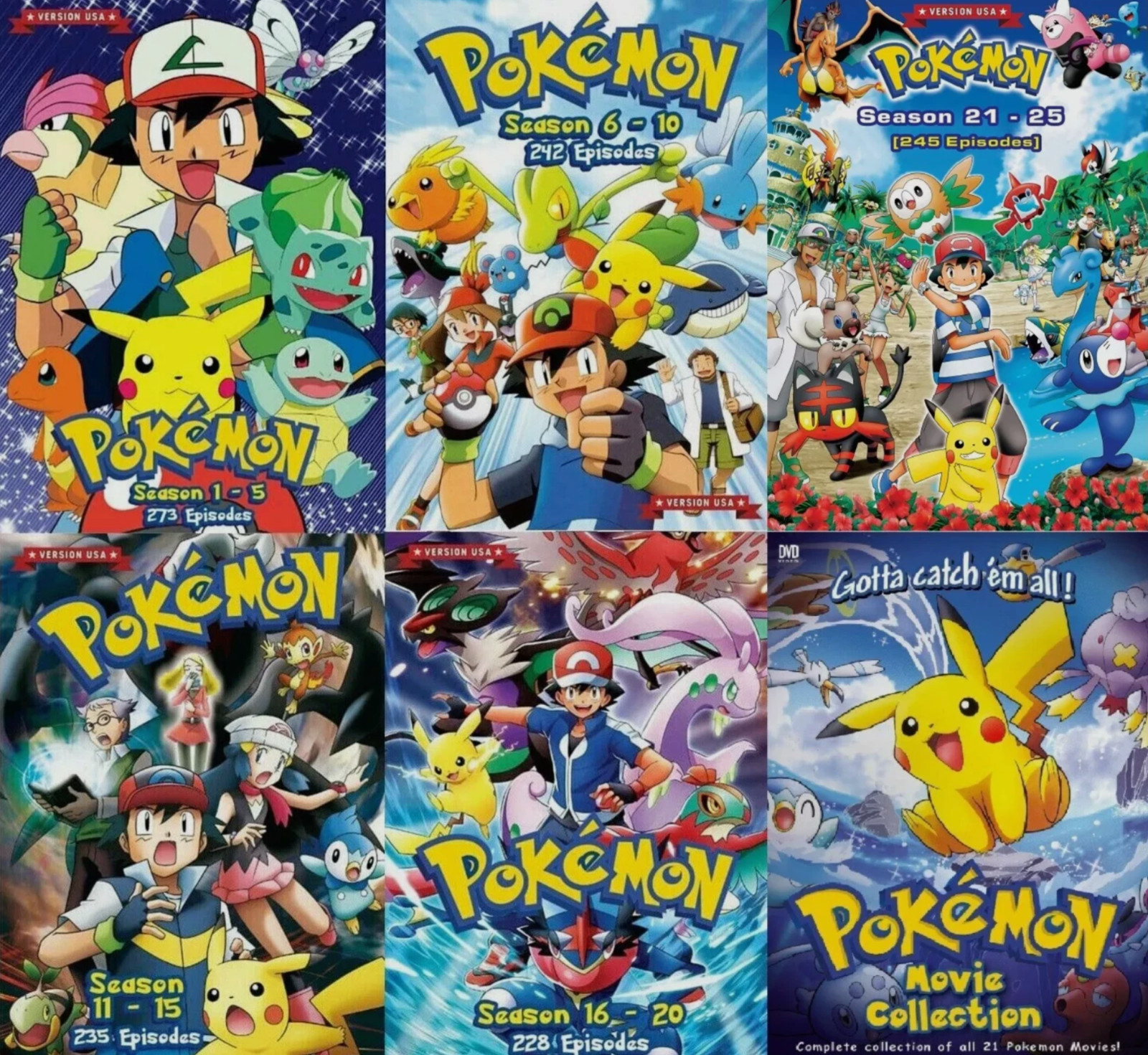 Pokemon Complete Series (Season 1-25) + 23 Movies DVD Set | All Region | English