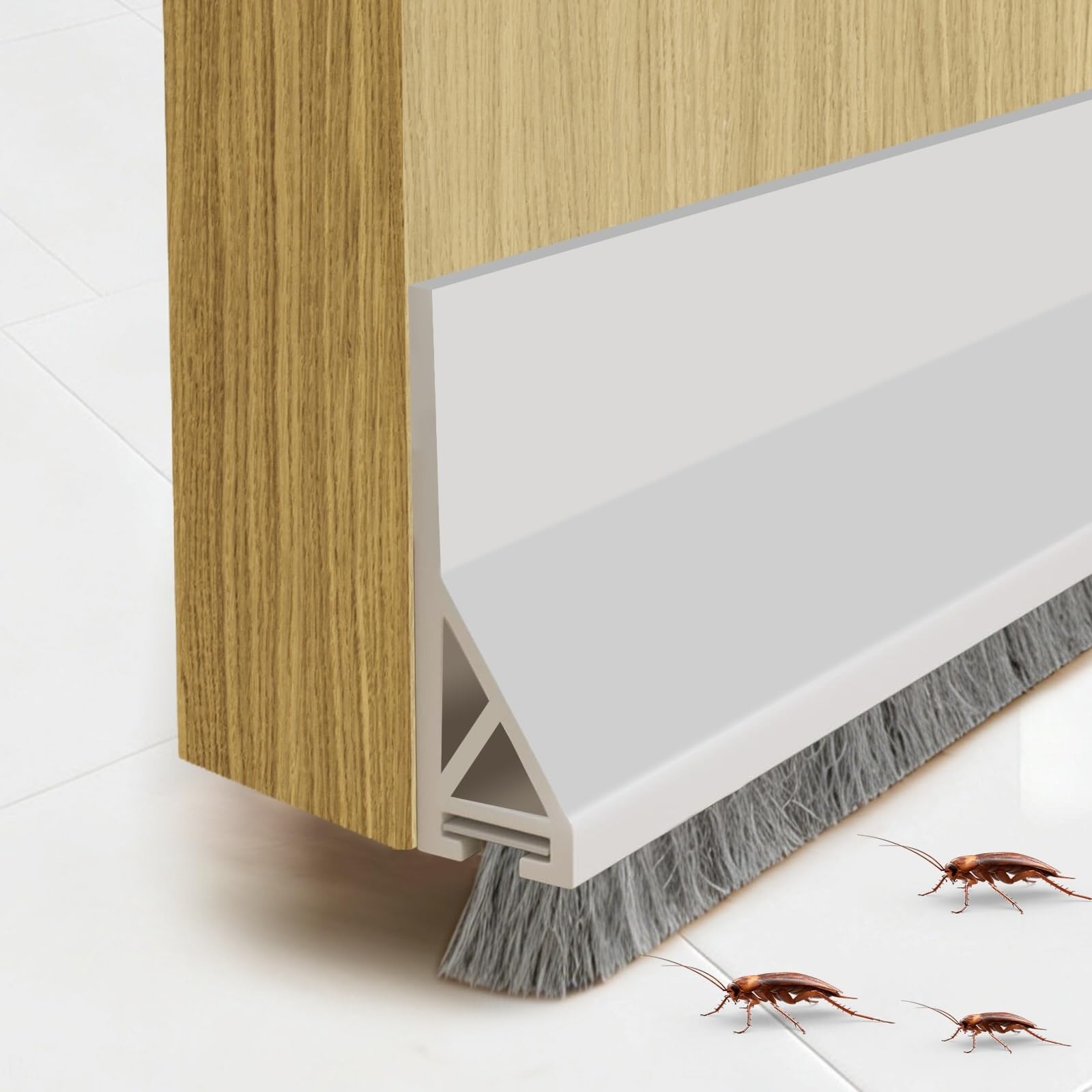 Door Sweep for Bottom of Door, Self-Adhesive Door Draft Stopper, Triangular D...