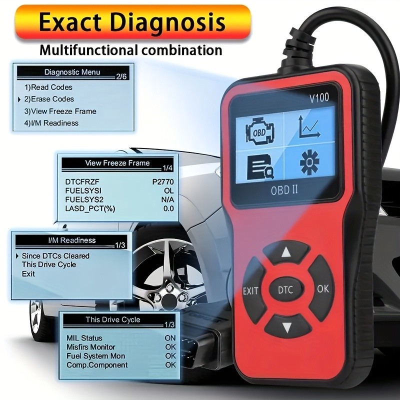 V100 OBD2 Car Scanner USB Engine Fault Code Reader Diagnostic Tool