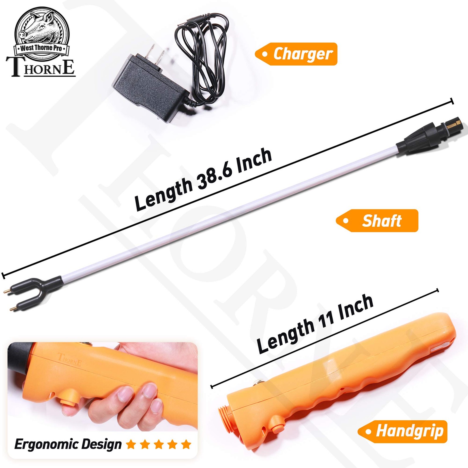 Cattle Prod, Waterproof Cattle Prod Stick with LED Light, Livestock Prod for ...