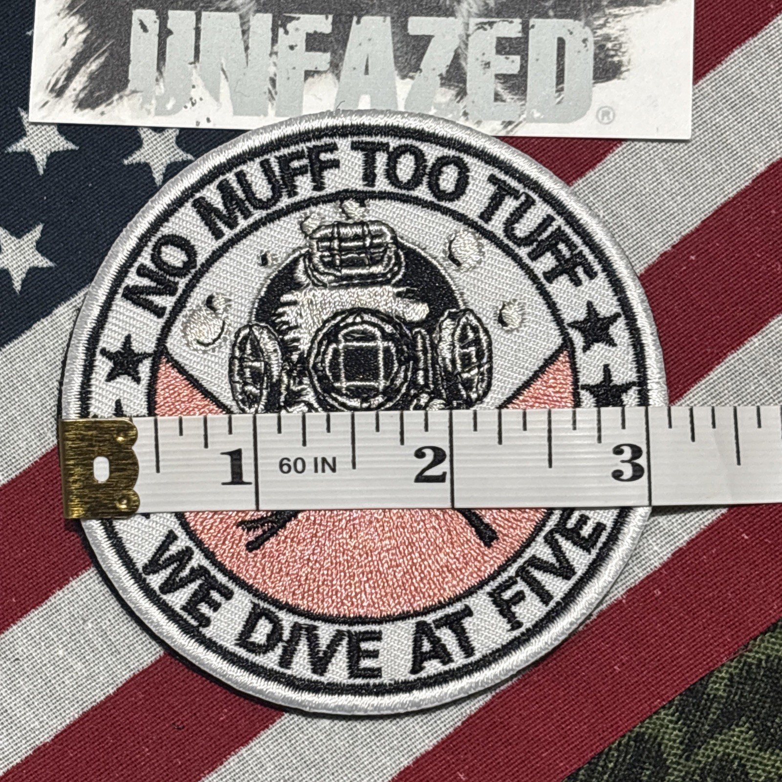 3” 2nd We Dive At 5 Patch Hook & loop High Quality Embroidery