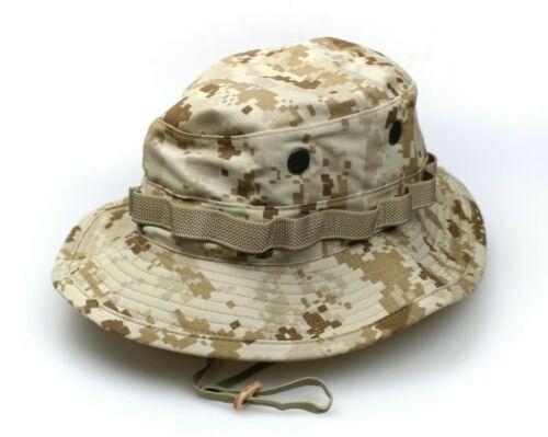 Military Issued USMC Tan Digital Marpat Boonie Hat-NEW