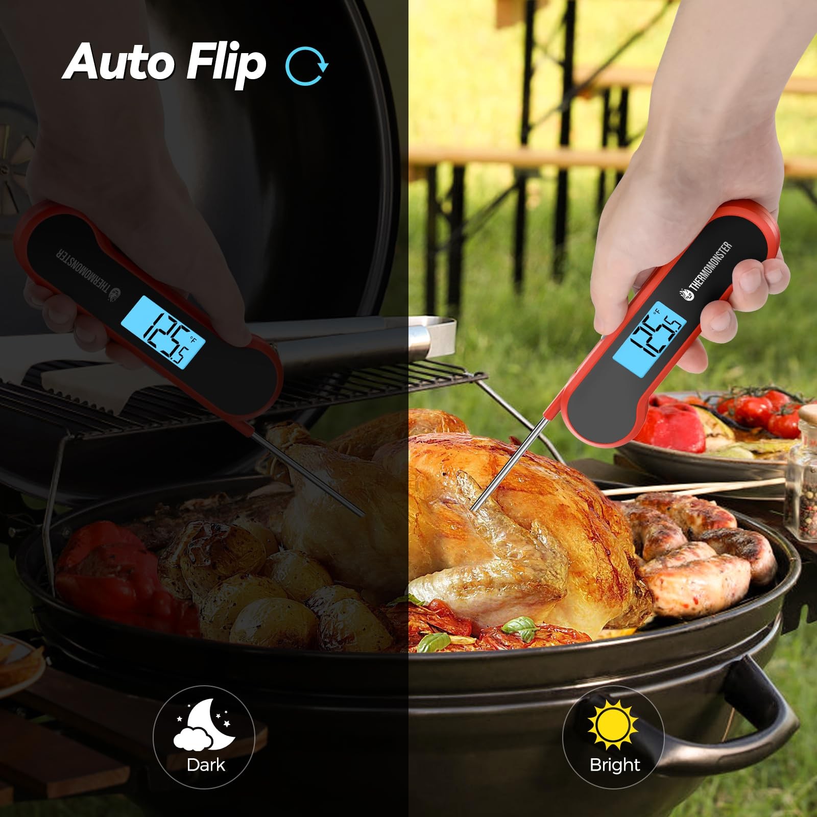 0.5 Sec Instant Read Meat Thermometer Digital for Cooking, Red
