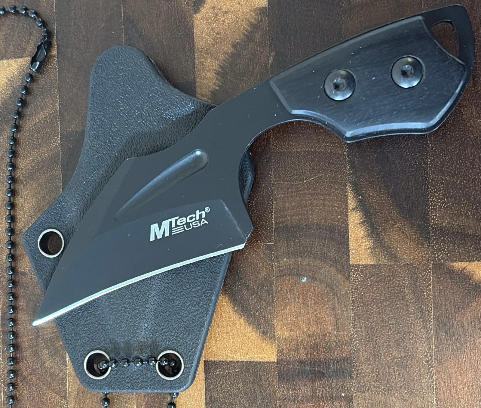 New Style Neck Knife Fixed Blade 5” Overall 3” Blade Stealth Black Kydex Sheath