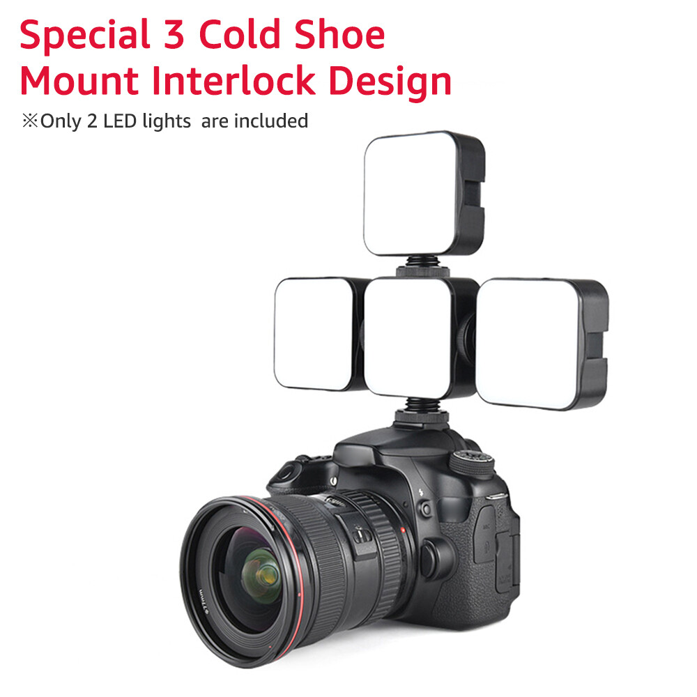 Andoer Mini Video Light Lamp+Handheld Smartphone Bracket Stabilizer Kit S2F2