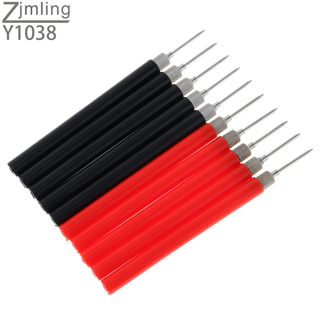 10pcs Multimeter Spring Test Probe Tip Insulated Hook Wire Connector Test Pin US