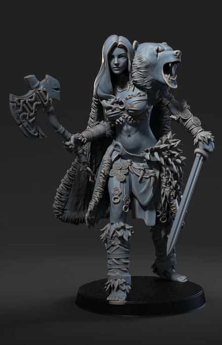 Dungeons & Dragons Playable Character - Female Human Solveig Barbarian, Fighter