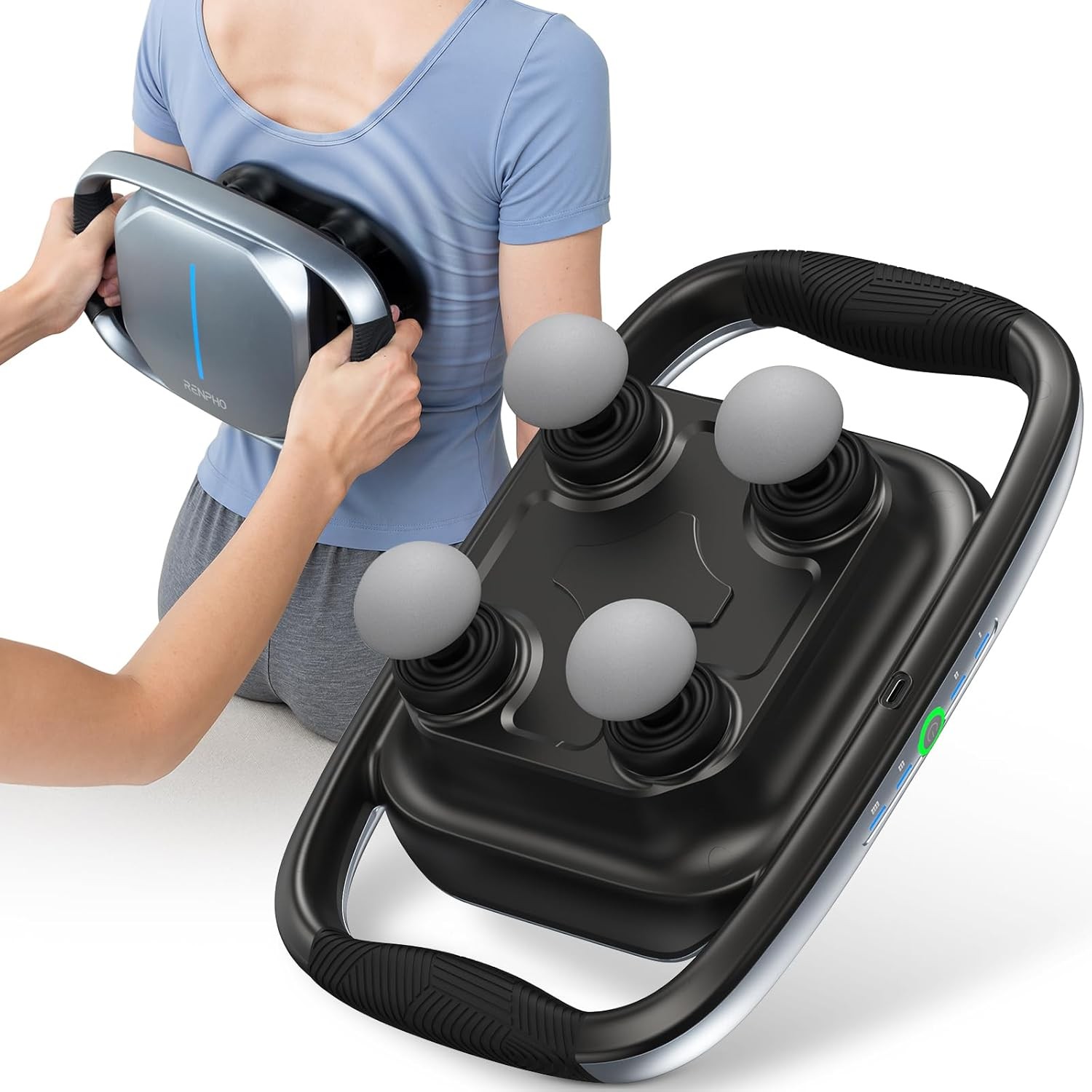 4 Head Massage Gun Deep Tissue Massager 4 Speed Levels Muscle Relax,HSA Approved