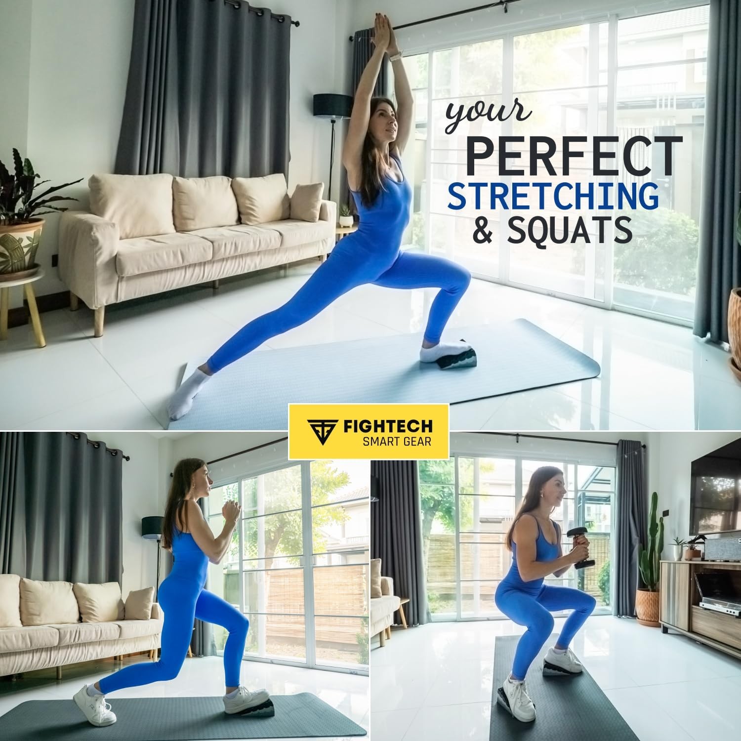 Squat Wedge Block for Elevated Heel Squats and Deadlifts - Improve Mobility, ...