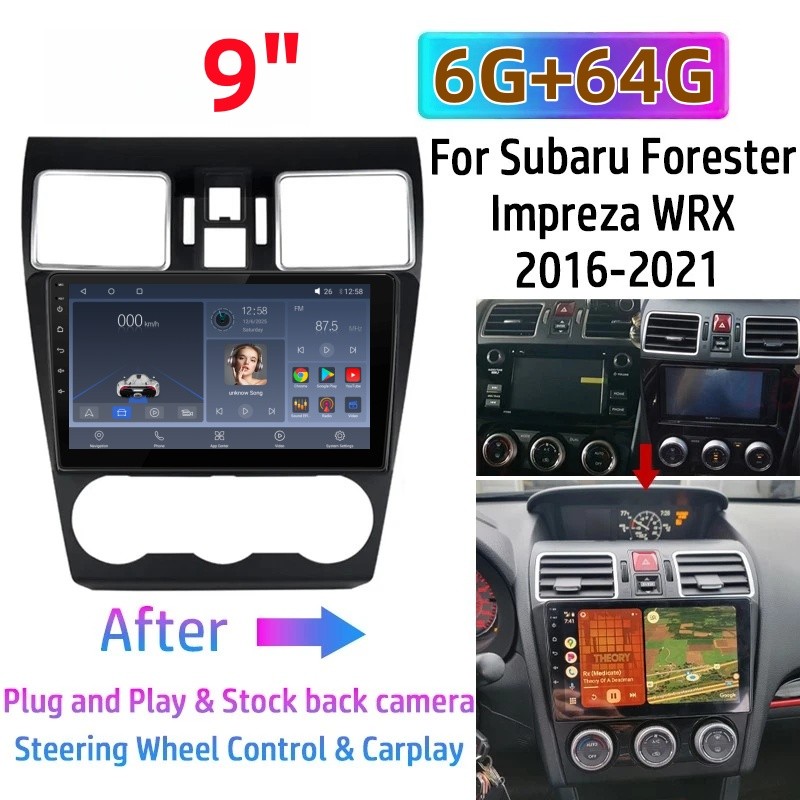 For Subaru Forester XV WRX 2015-2022 Carplay Car Stereo Radio GPS Head Unit +MIC