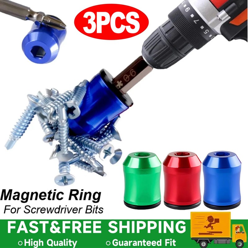 3pcs Strong Magnetic Screw Ring: 1/4 Inch/ 6.35 mm Universal Magnetic Screw Hold