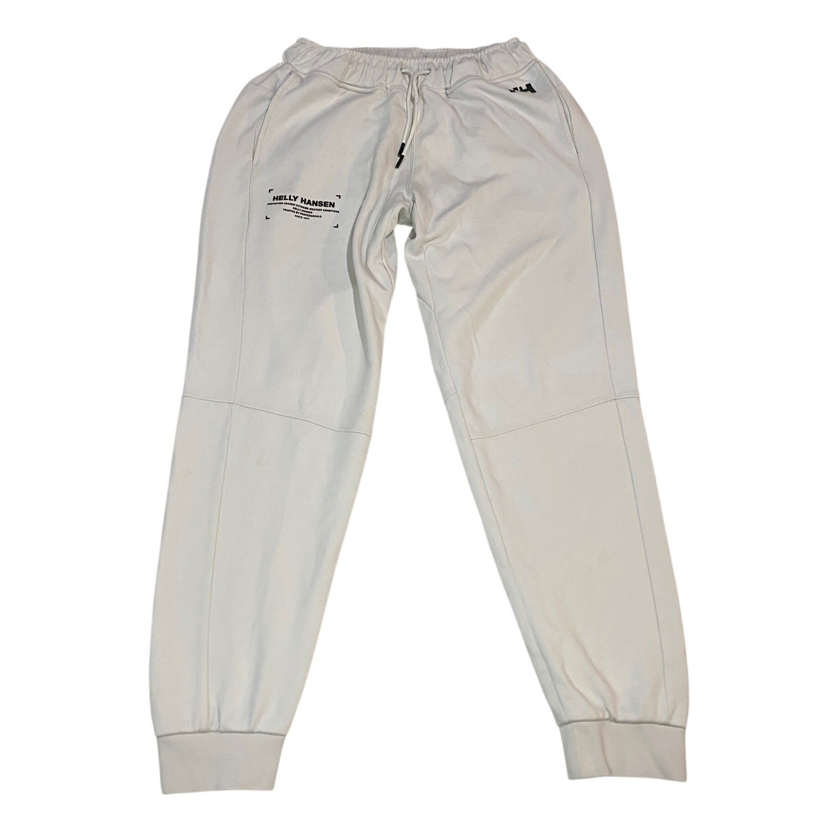 Helly Hansen Mens White Graphic Logo Jogger Sweatpants Size Large 53707