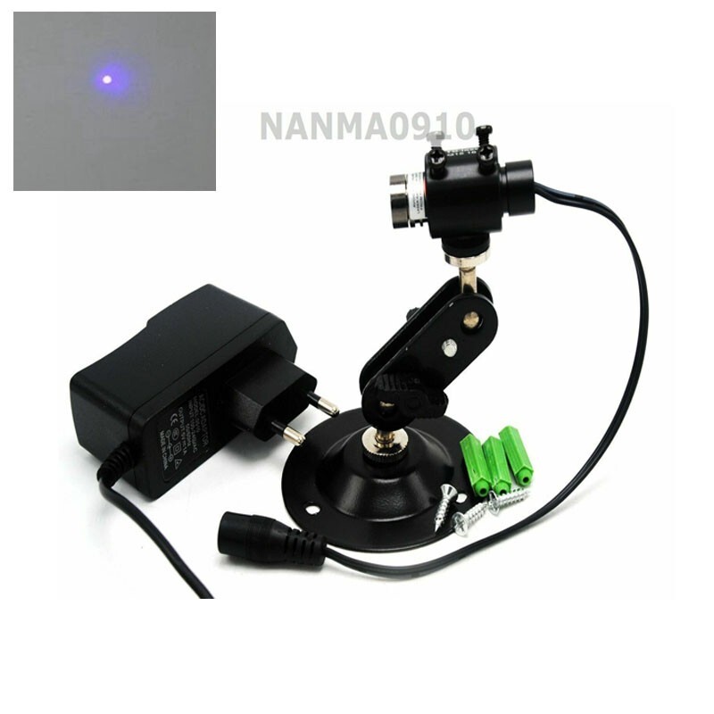 Focusable 405nm 50mW Dot Violet/Blue light Laser Diode Module w adapter/ brack