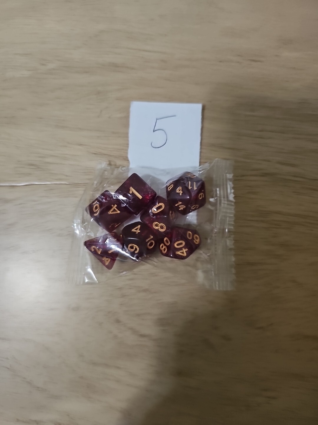 7pcs Polyhedral Dice Set - Assorted Colors - D4 through D20 - DnD