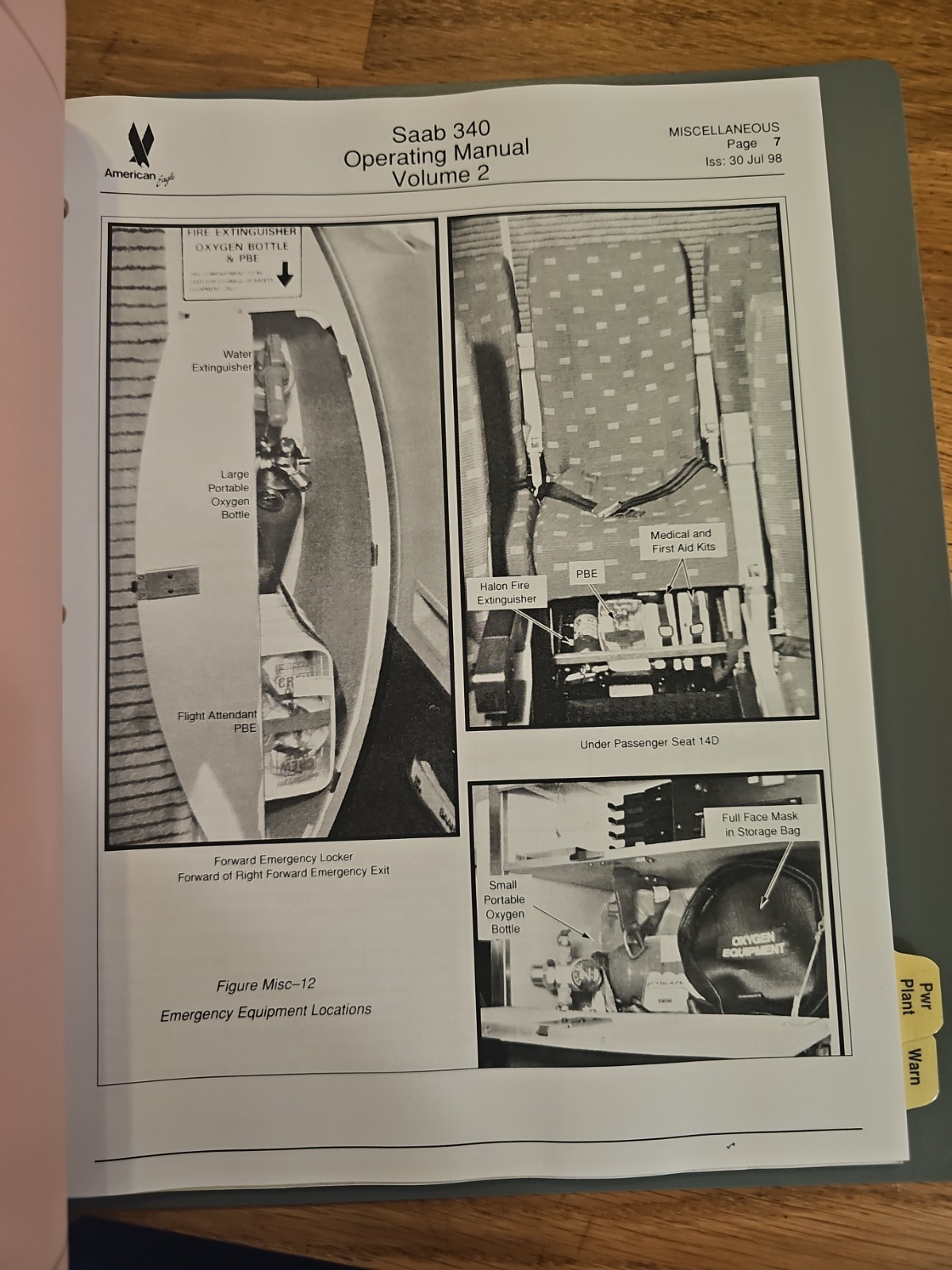 American Eagle SAAB 340 Operating Manual Volume 2 Used