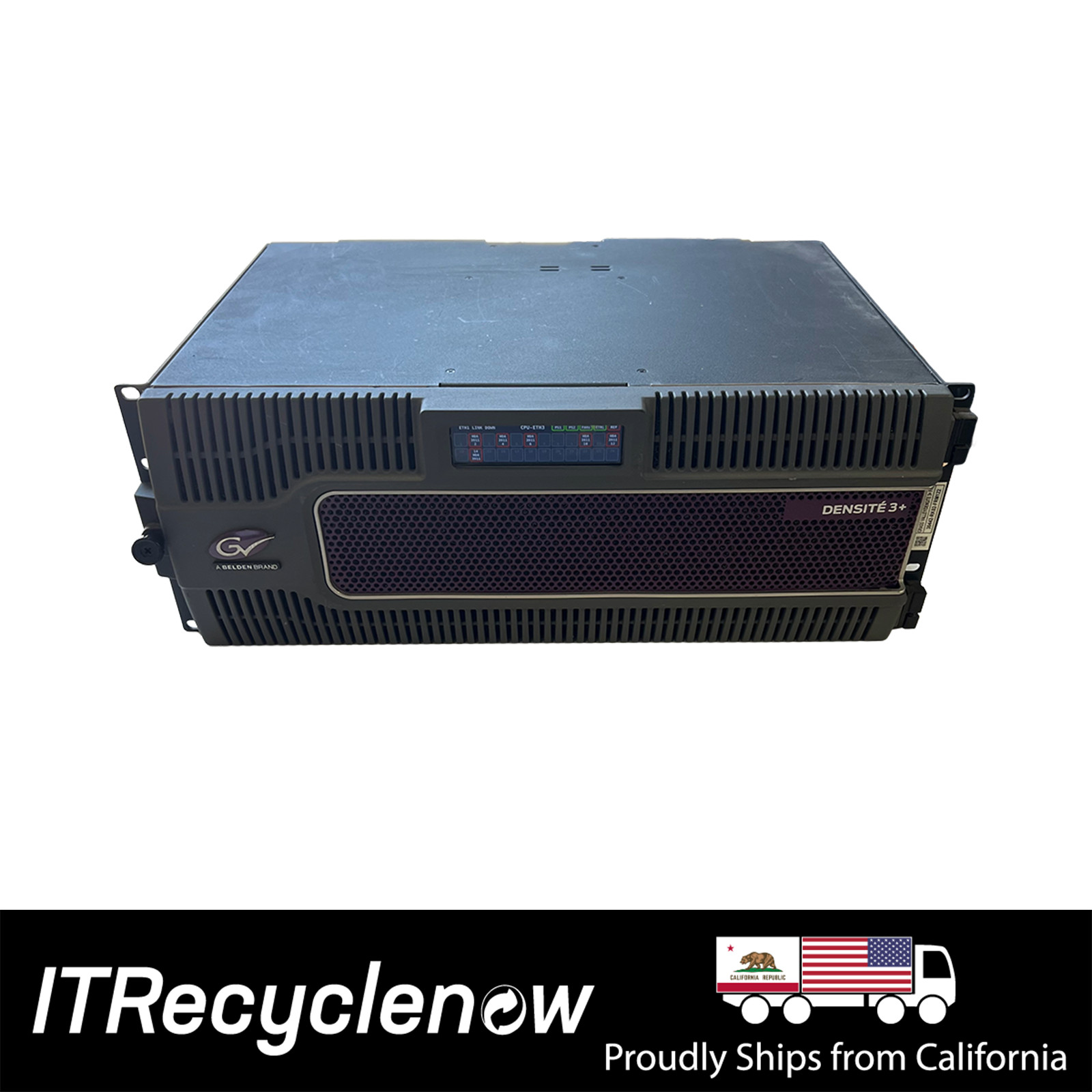 Grass Valley Densite 3+ FR4 4RU Frame 6x HDA-3911 3G SDI Amp 2x PSU CPU-ETH3-RP
