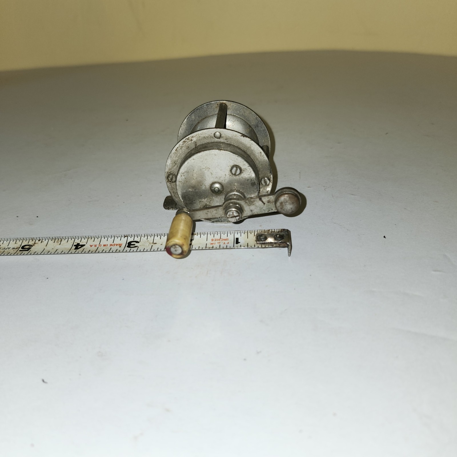 Antique Fishing reel Crank #60 Very Old Small Works As Should Unbranded Rare