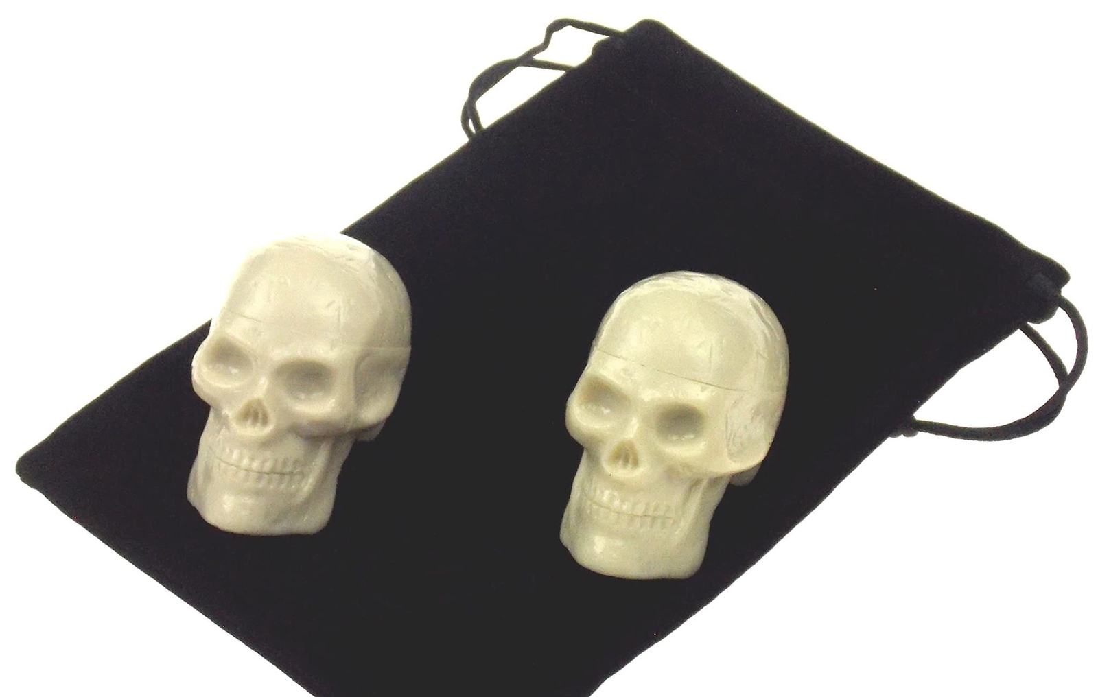 2 White Skull Shaker Percussion Bag Stress Relief Music Maraca Instrument Gift