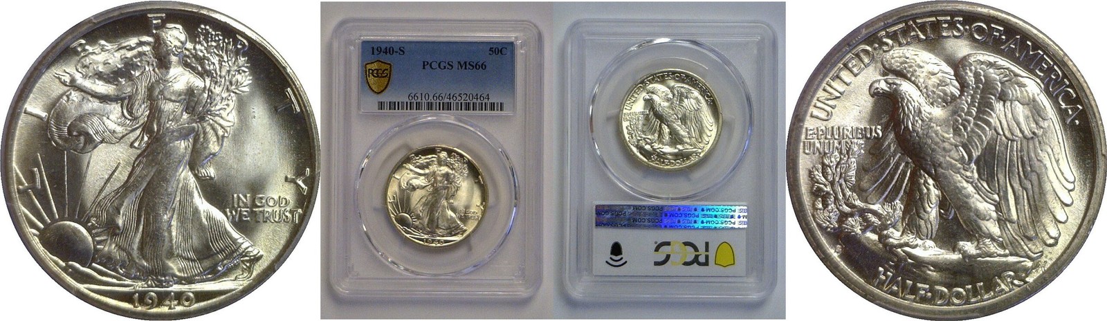 1940-S Walking Liberty Half Dollar   PCGS MS-66