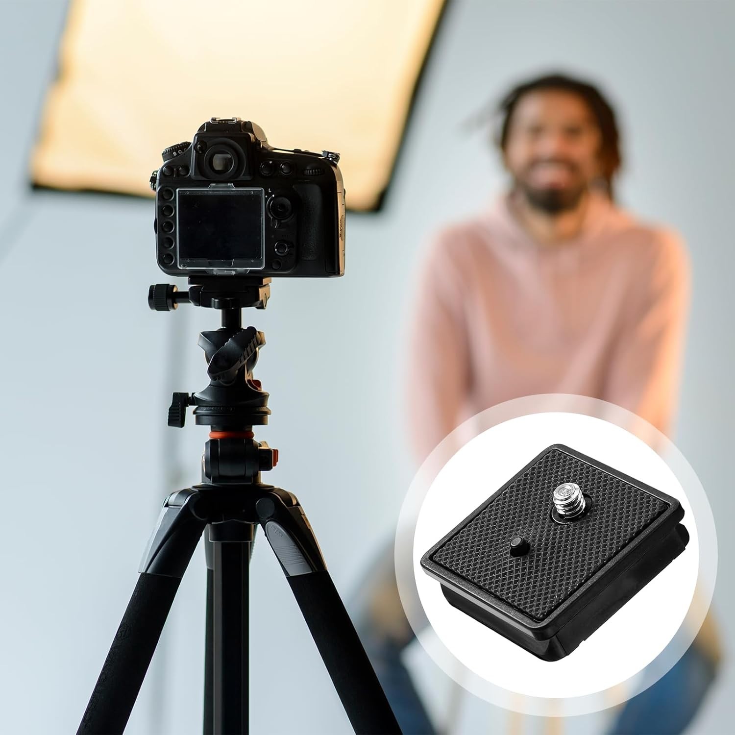 Sturdy Black Tripod Quick Release Mount for Cameras - 41x44.5mm Adaptability