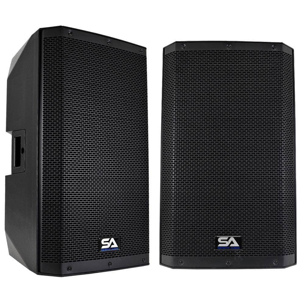 Pair of Powered 12" 1000W PA DJ Speakers with Bluetooth DSP Mixer Class D Amp